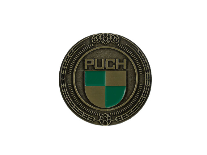 Badge / emblem Puch logo Gold with enamel 47mm RealMetal product